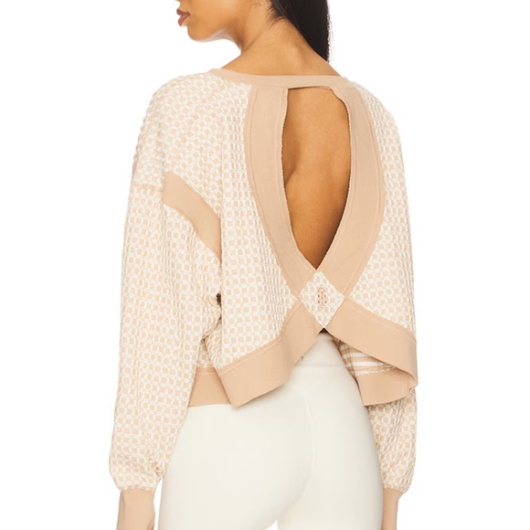 FP Movement by Free People Reversible My Time Layered Textured Sweater open back - Picture 3 of 7